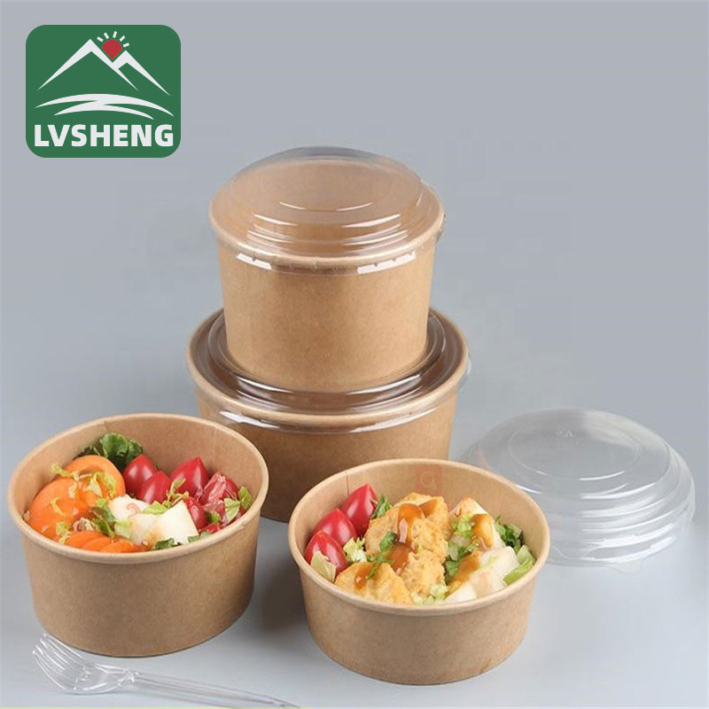 Grease Proof Kraft ქაღალდის შეფუთვა წაიღეთ სალათის სადილის ყუთი